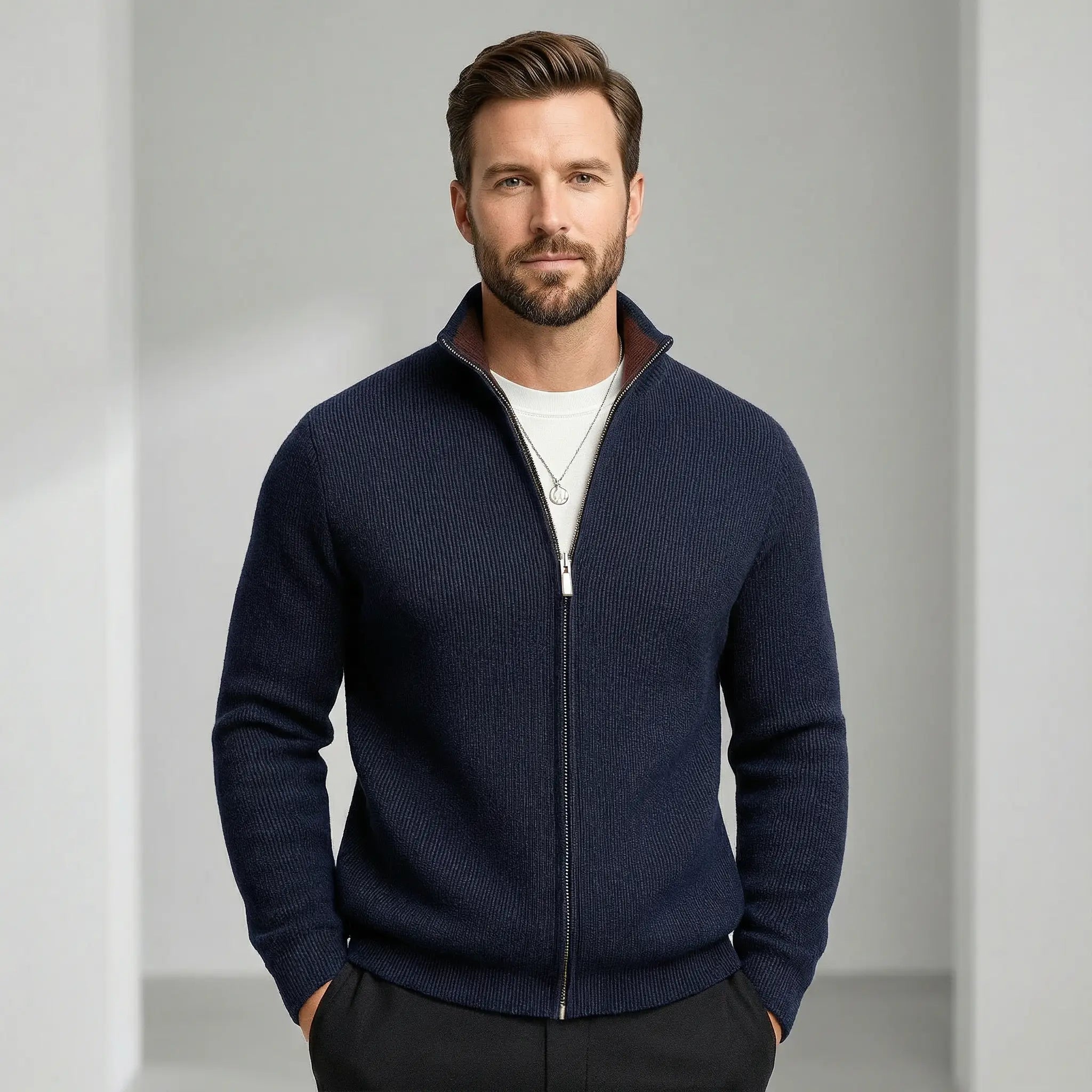Mason | Cozy Knitted Zip Sweater