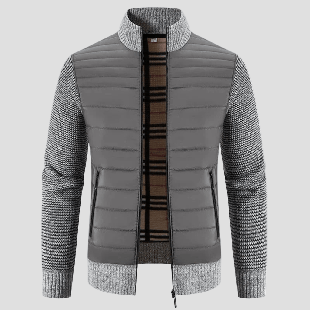 Bordeaux | Winter Bomber Jacket with Knit Sleeves