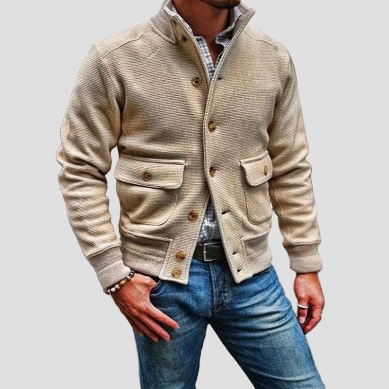 Aiden | Stand Collar Solid Color Jacket