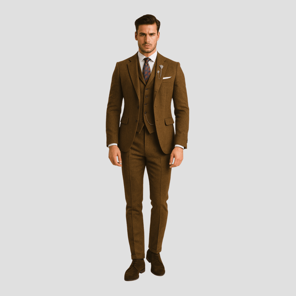 Carter | Tweed Herringbone 3-Piece Suit