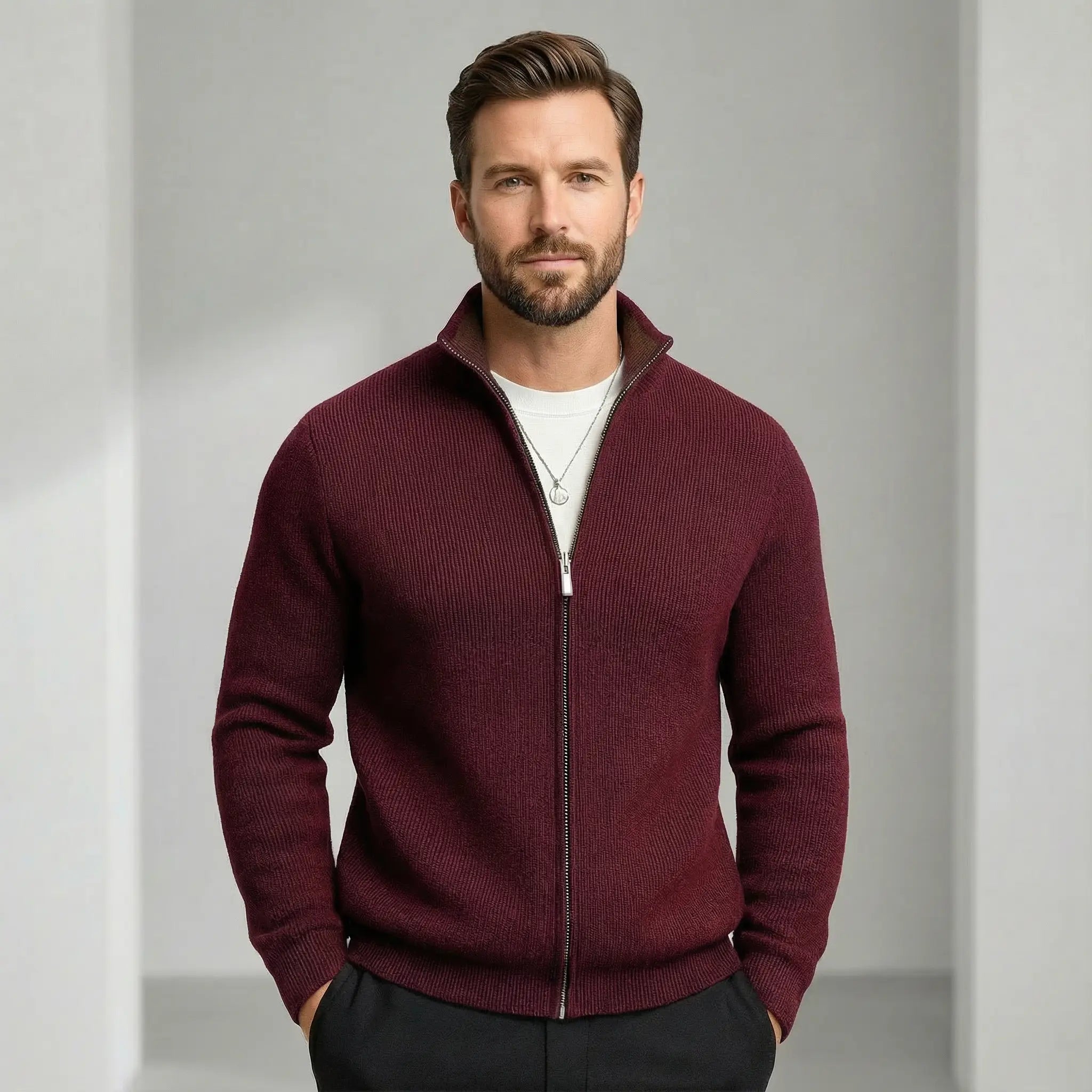 Mason | Cozy Knitted Zip Sweater
