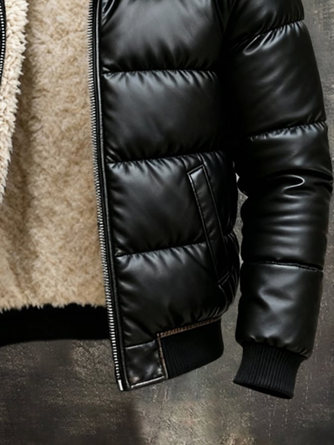 JACK HARRISON™ | INSULATED LEATHER-LOOK JACKET WITH WARM LINING
