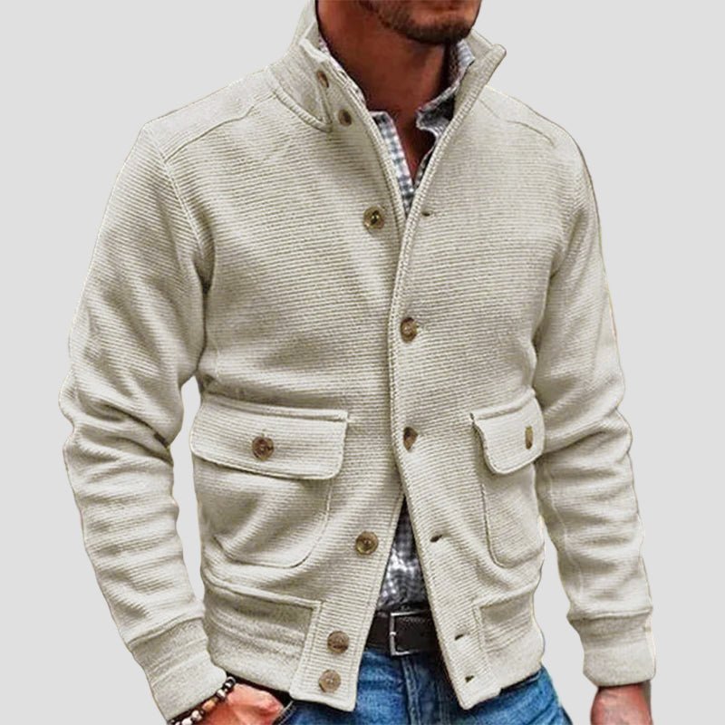 Aiden | Stand Collar Solid Color Jacket