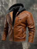 DANIO™ | HOODED JACKET WITH LEATHER EFFECT AND ZIP
