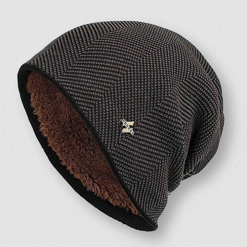 Harry Fleece-Lined Slouchy Beanie | Ribbed Geometric Beanie