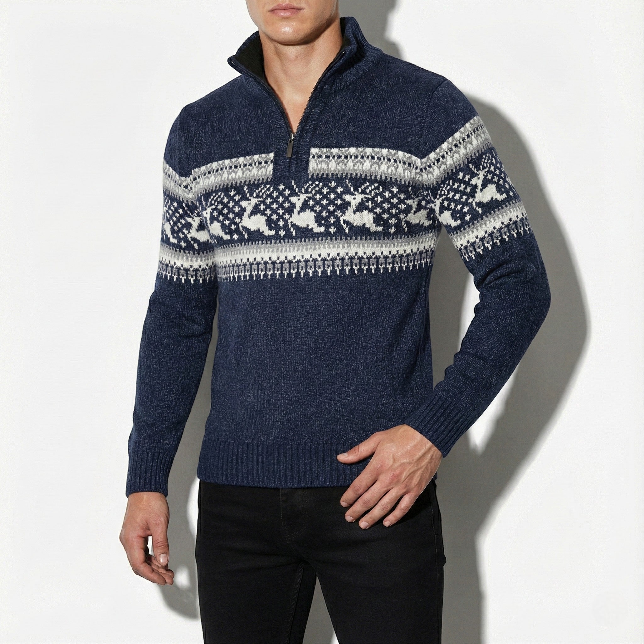 Thomas Fair Isle Quarter-Zip Sweater | Casual Long Sleeve Sweater