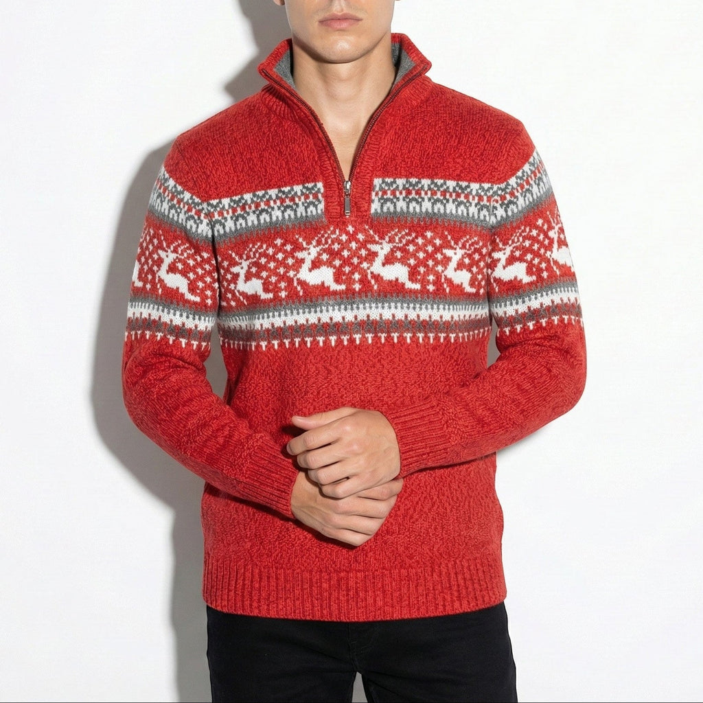 Thomas Fair Isle Quarter-Zip Sweater | Casual Long Sleeve Sweater