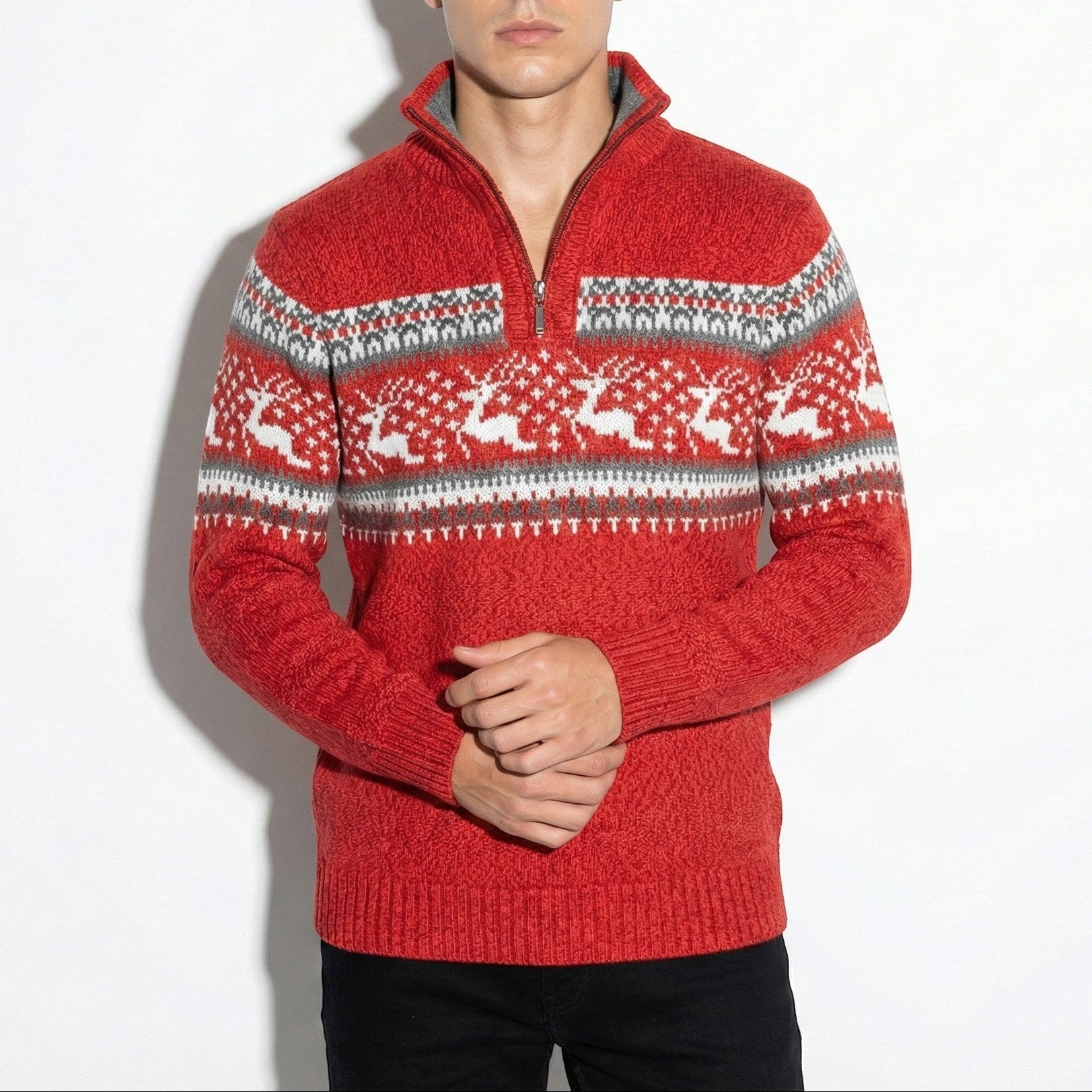 Thomas Fair Isle Quarter-Zip Sweater | Casual Long Sleeve Sweater