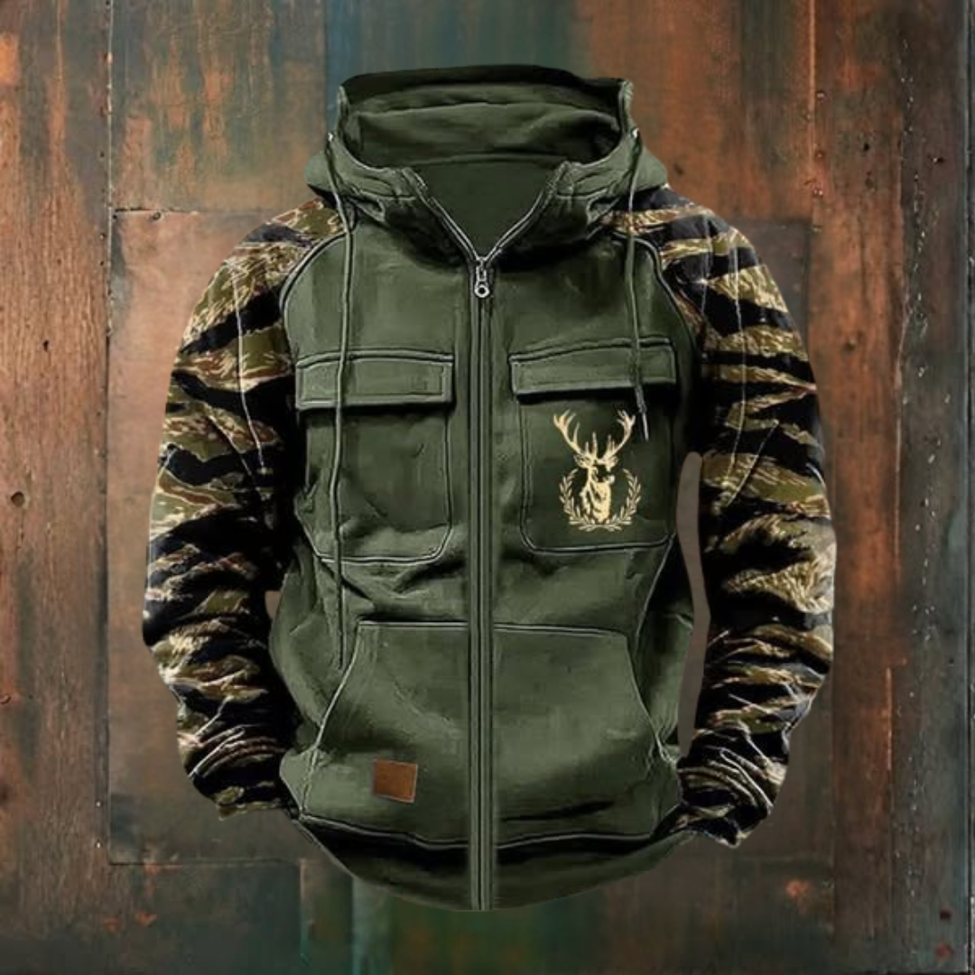Neil | Clean Multi-Pocket Zip-Up Hoodie