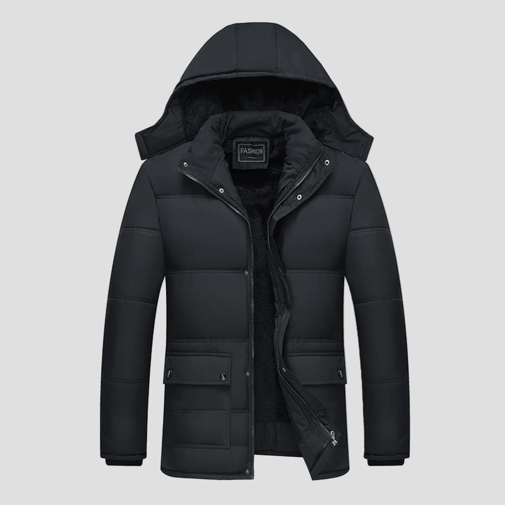 Caleb | Classic Black Padded Parka Jacket