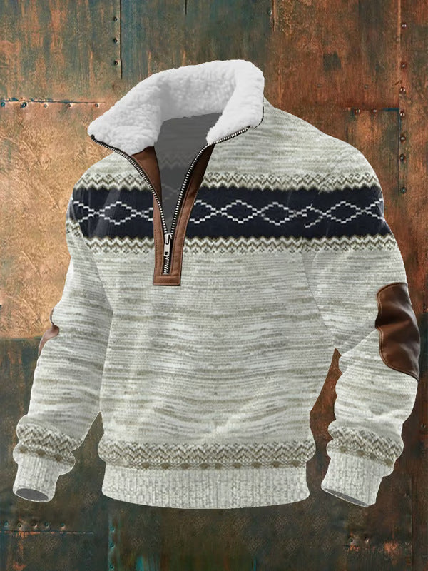 Jimmy - Zip-Up Sweater with a High Fur-Trimmed Collar