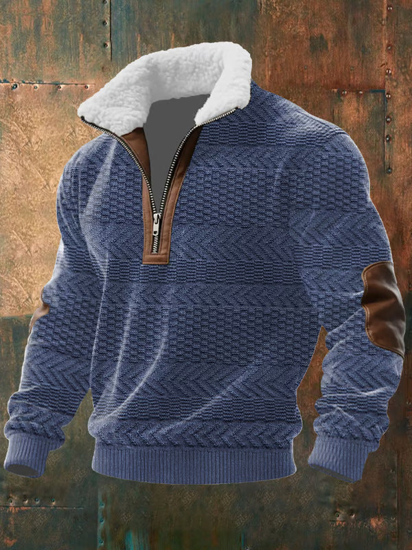 Jacob - Zip-Up Sweater with a High Fur-Trimmed Collar