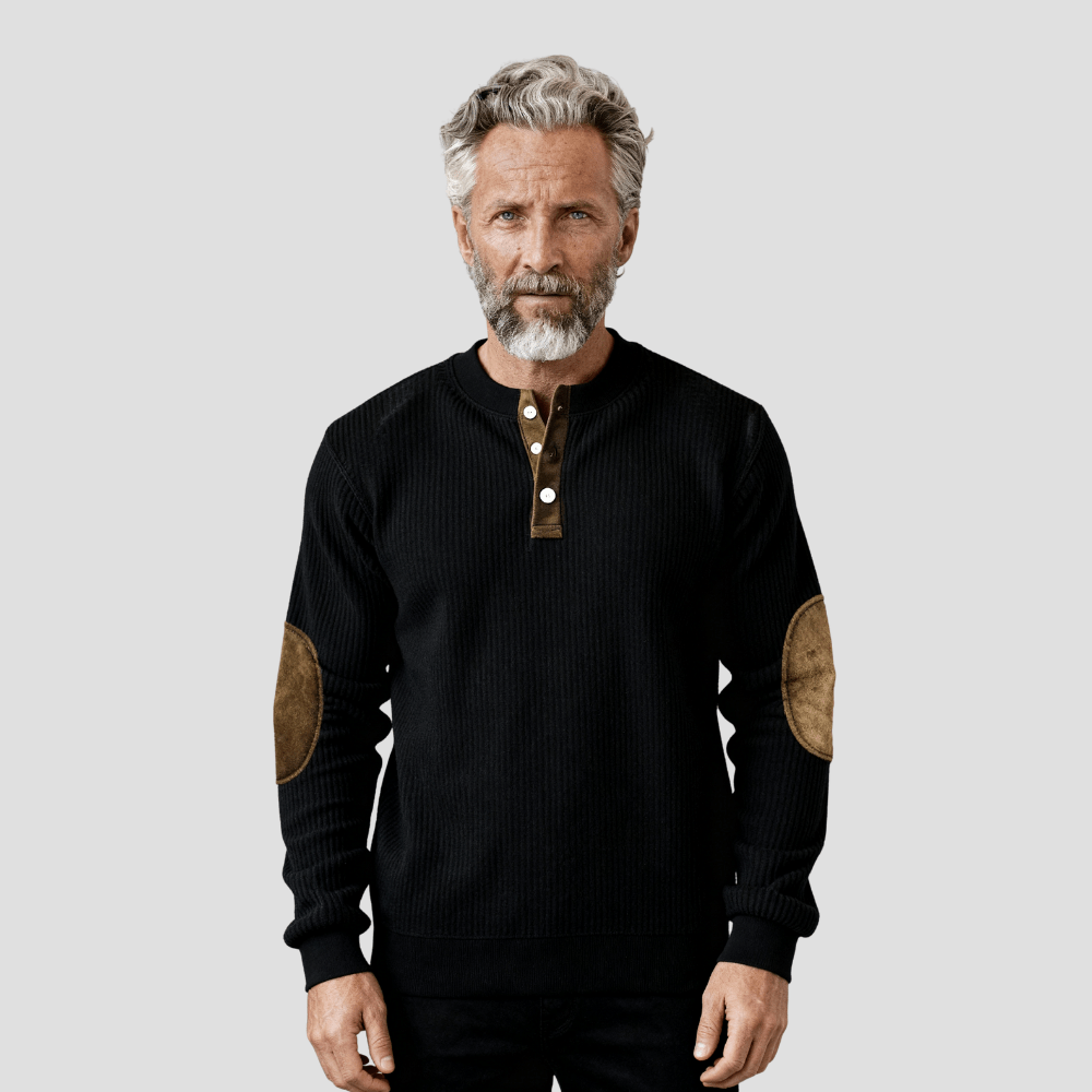 Luc | Casual Colorblock Henley Collar Long Sleeve Sweatshirt