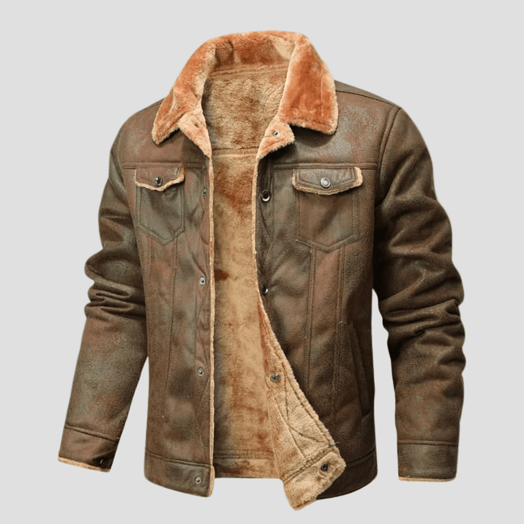 Cavendish | Shearling Biker Leather Jacket for Men