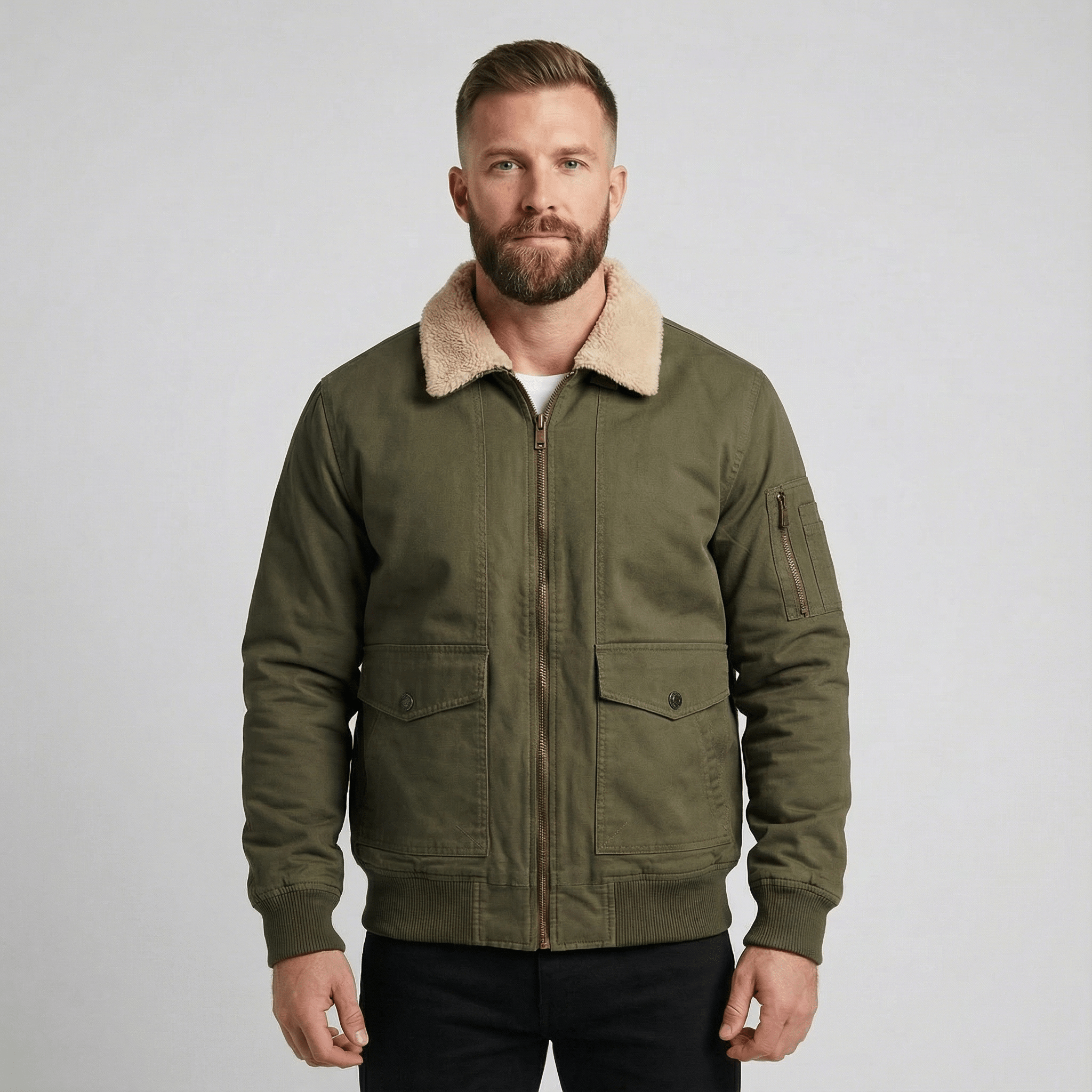 Langley | Fleece Lined Bomber Jacket for Men