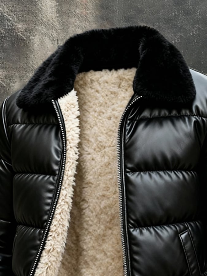 JACK HARRISON™ | INSULATED LEATHER-LOOK JACKET WITH WARM LINING