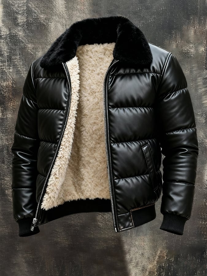 JACK HARRISON™ | INSULATED LEATHER-LOOK JACKET WITH WARM LINING