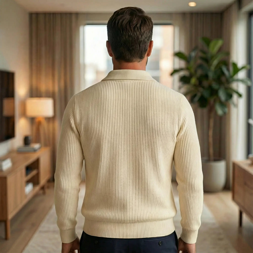 Jaxon | Knitted Half-Zip Polo Sweater