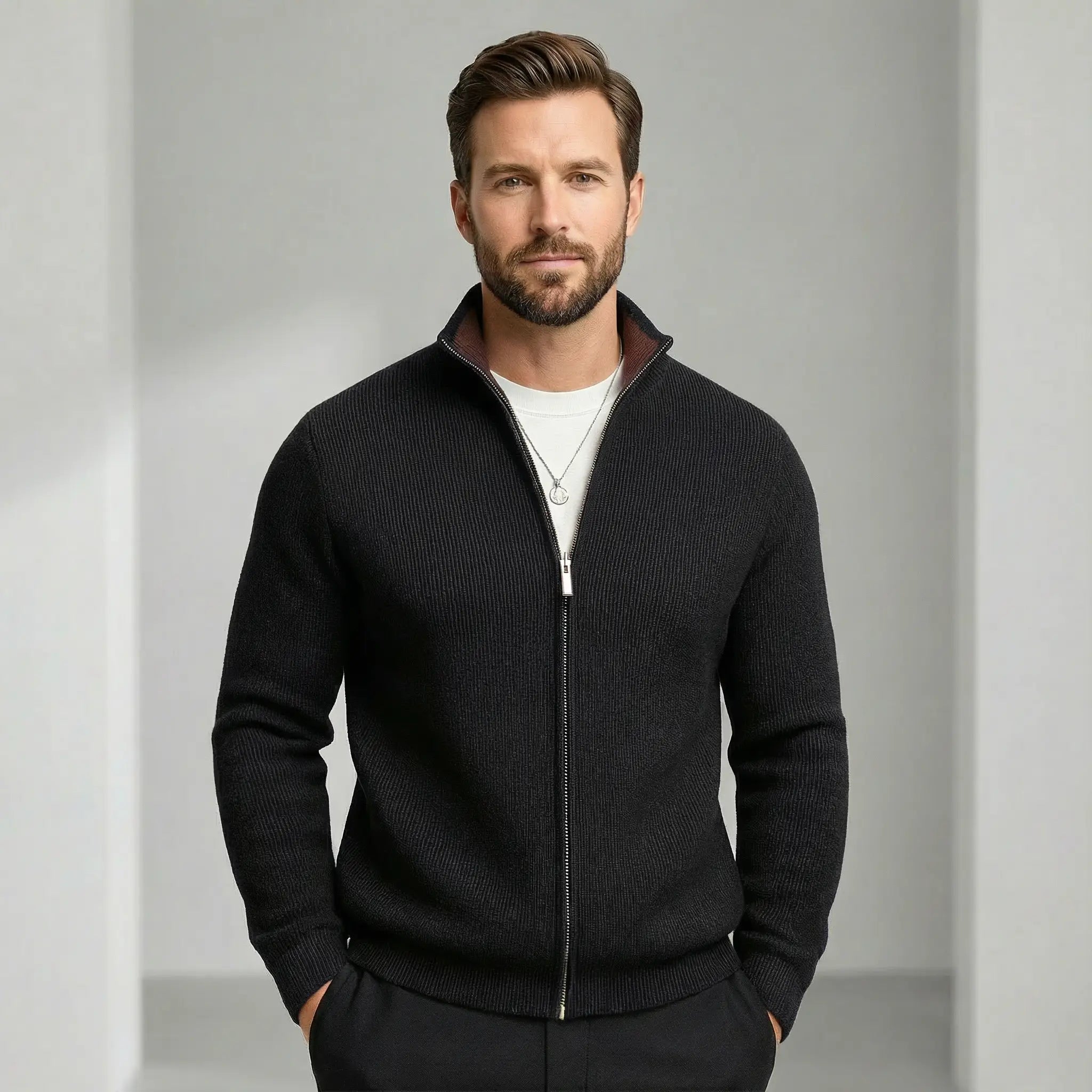 Mason | Cozy Knitted Zip Sweater