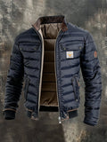 Jack Harrison™ | RETRO QUILTED OUTDOOR JACKET WITH LEATHER PATCHWORK