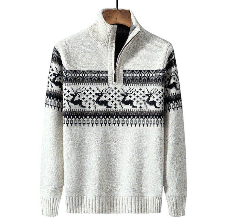 Thomas Fair Isle Quarter-Zip Sweater | Casual Long Sleeve Sweater