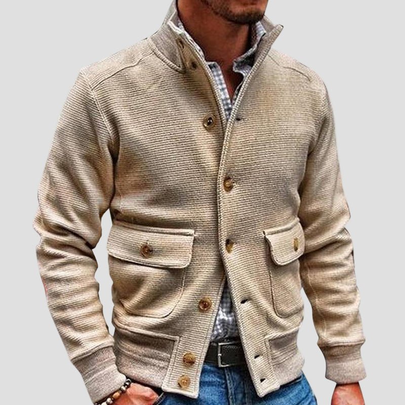Aiden | Stand Collar Solid Color Jacket