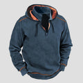 Henri | Vintage Contrast Zipper Stand Collar Patchwork Hoodie