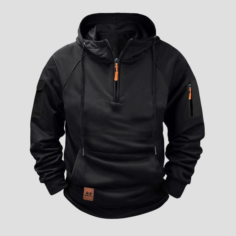 Rhett | Solid Zip-Up Raglan Sleeve Sweatshirt